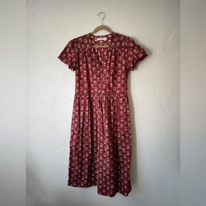 Dawn Dress | Antique Lotus Red